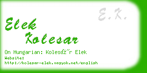 elek kolesar business card